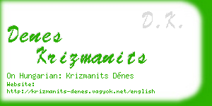 denes krizmanits business card